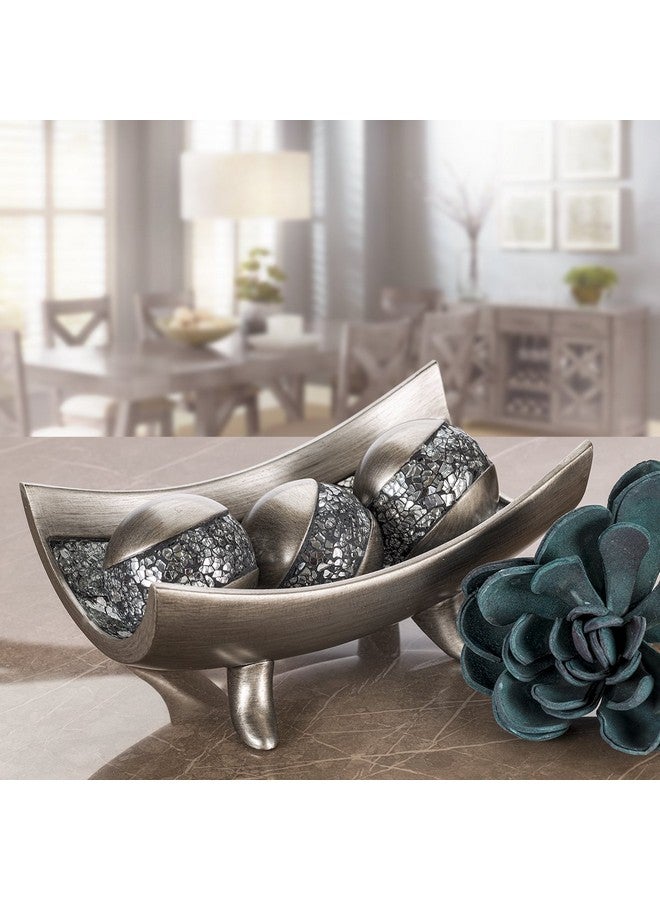 Creative Scents وعاء مركز الإبداعي من شونفيرك الفضي - ديكور طاولة القهوة - زينة مركز الطاولة لغرفة الطعام أو غرفة المعيشة أو طاولة المدخل - وعاء زخرفي - أفضل هدية زفاف/عيد ميلاد - Image 3