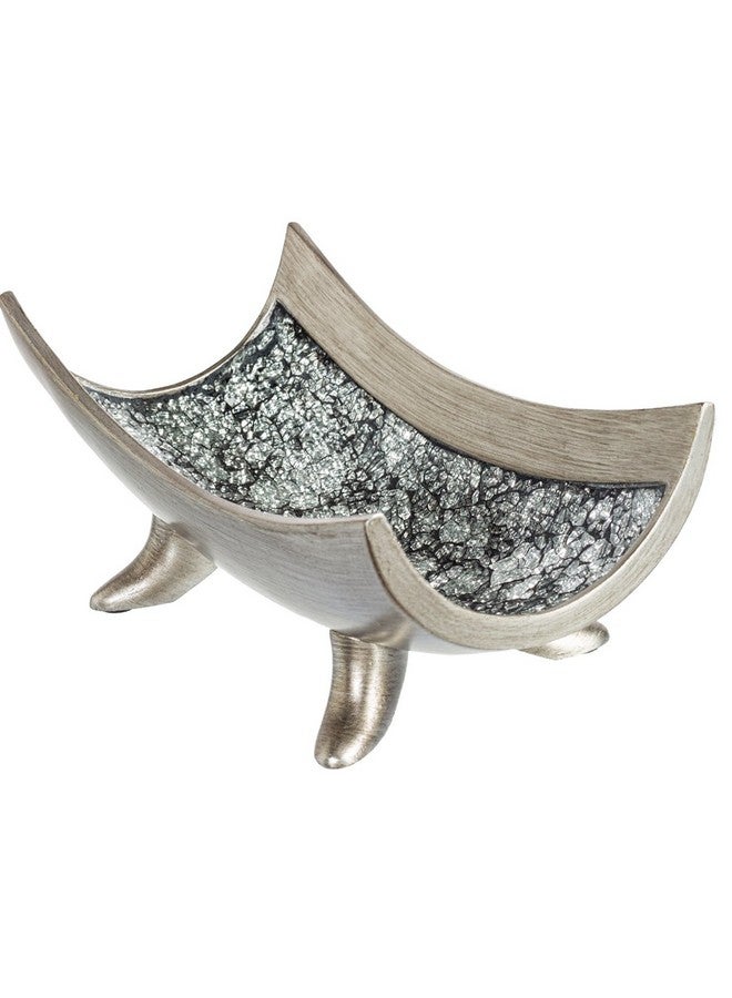 Creative Scents وعاء مركز الإبداعي من شونفيرك الفضي - ديكور طاولة القهوة - زينة مركز الطاولة لغرفة الطعام أو غرفة المعيشة أو طاولة المدخل - وعاء زخرفي - أفضل هدية زفاف/عيد ميلاد - Image 1