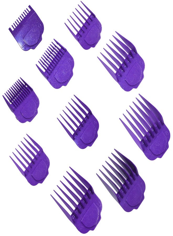 Vetmor Magnetic Clipper Guards Guide Comb Set Compatible with Andis Master Hair Clippers,Size form to 1/16 to 1 in,10pcs Purple - Image 1