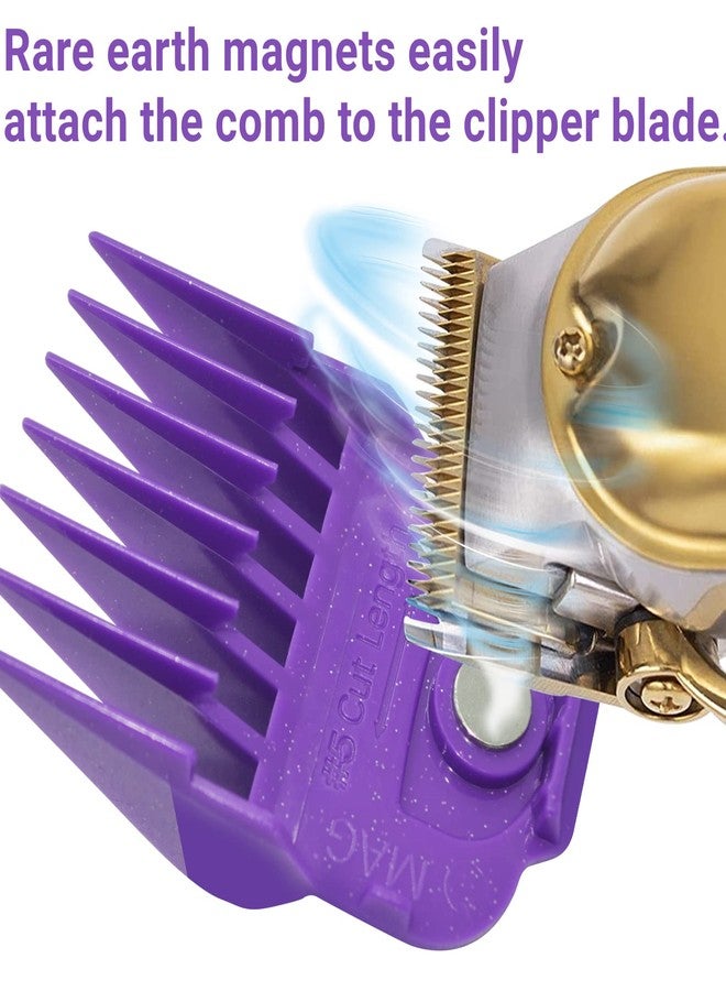 Vetmor Magnetic Clipper Guards Guide Comb Set Compatible with Andis Master Hair Clippers,Size form to 1/16 to 1 in,10pcs Purple - Image 4