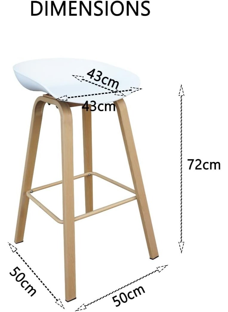 Bar Stool With Ergonomic Seat Design Stylish White - Image 3
