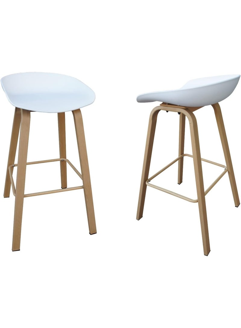 Bar Stool With Ergonomic Seat Design Stylish White - Image 4