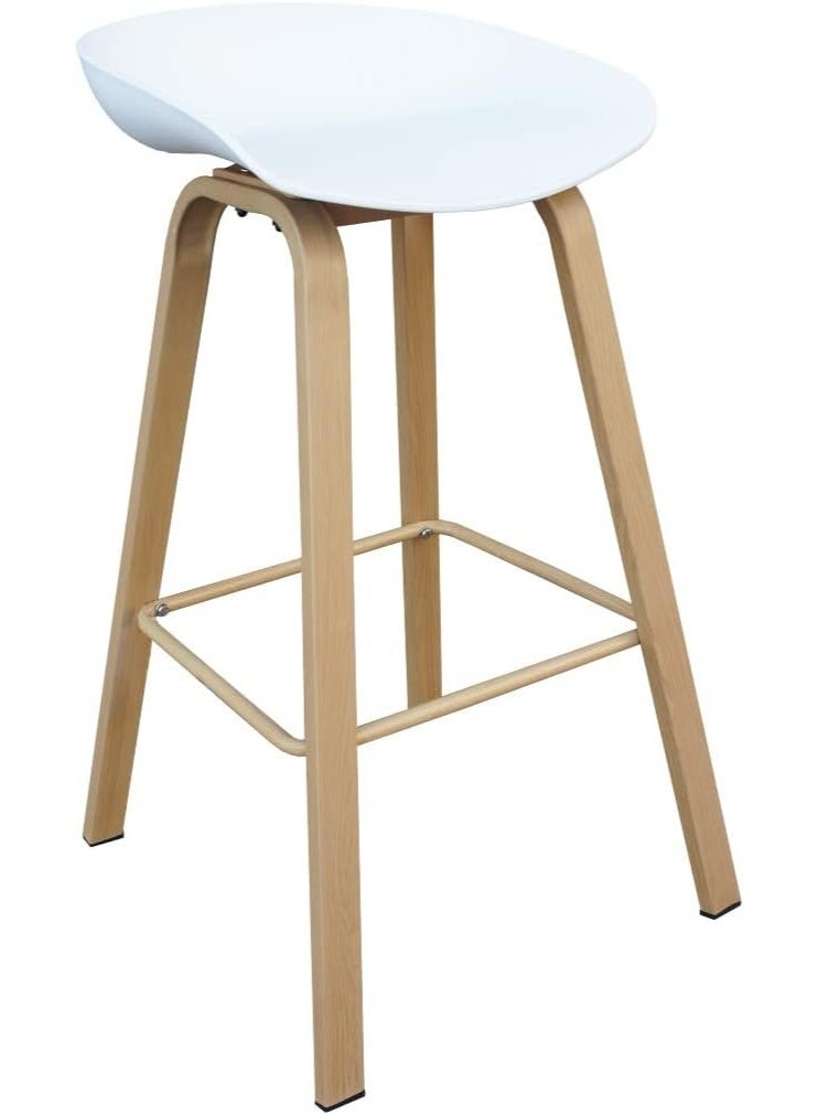 Bar Stool With Ergonomic Seat Design Stylish White - Image 1
