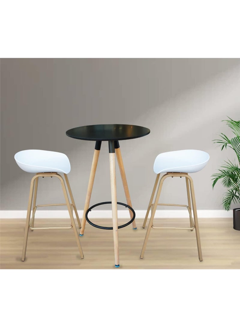 Bar Stool With Ergonomic Seat Design Stylish White - Image 2