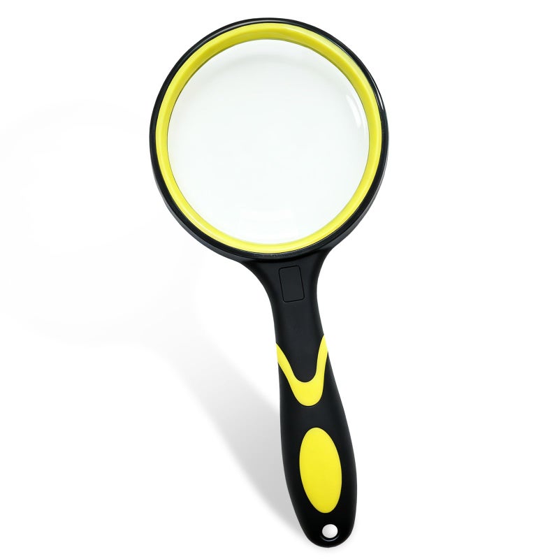 AskBed Premium 10X Magnifying Glass with Large 3 Inch (75mm) Lens - Ideal for Kids, Seniors, Close Work, Reading - Loupe Magnifier with Rubber Handle and Hole Design - Image 1