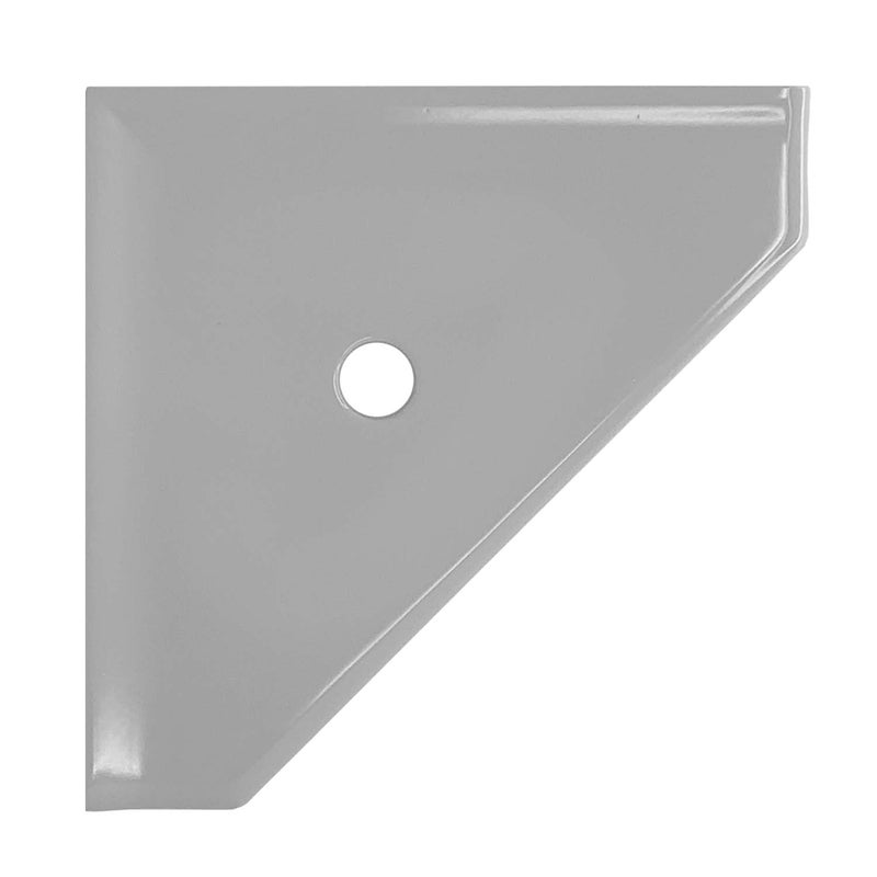 Questech 8 Corner Shower Shelf Retrofit Shower Organizer for Tile Walls Corner Caddy Soap Dish Bathroom Storage Geo Flatback Cool Gray Polished