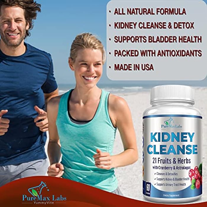 YUMMYVITE Herbal Kidney Cleanse with Cranberry Extract, Astralagus - 21 Fruits & Herbs - Detox & Cleanse Urinary Tract & Bladder Health, Kidney Support, 60 Vegan Capsules - Image 3
