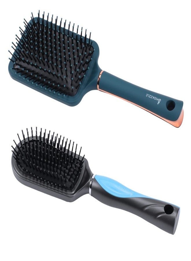 Omidazzle فرشاة شعر ميدازل بريميوم مبطنة ومسطحة للرجال والنساء - عبوة من قطعتين (HB2-17) - Image 2