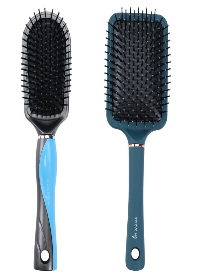 Omidazzle فرشاة شعر ميدازل بريميوم مبطنة ومسطحة للرجال والنساء - عبوة من قطعتين (HB2-17) - Image 1
