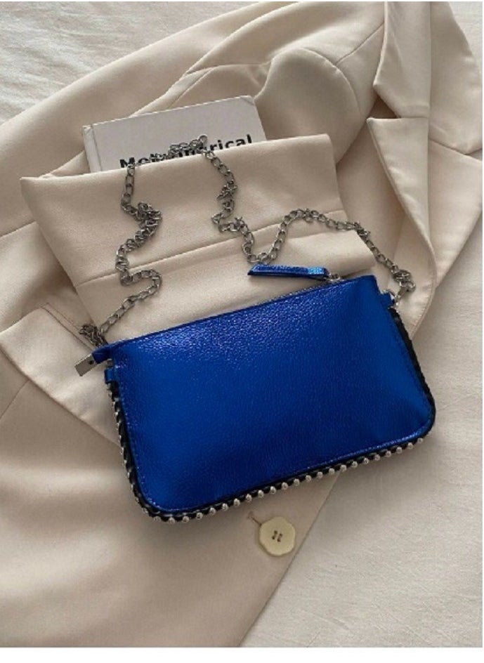 Shein Colorful Striped Women Handbag New Fashion Charm Shoulder Bag Chain Crossbody  - Image 2