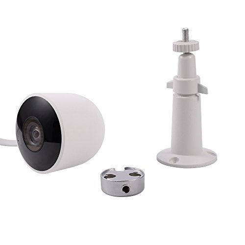 HOLACA Compatible for Nest Cam Wall Mount Versatile Aluminum Bracket Compatible for Google Nest Cam Outdoor Security Camera (White-Aluminum) - Image 1
