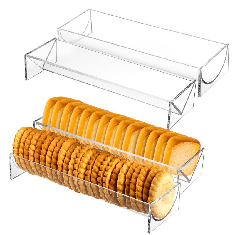 SOUJOY 4 Pack Cracker Tray for Serving Acrylic Biscuit Stand Cracker Server Holder Rectangular Clear Food Display Holder For Countertop Home Wedding Events Parties And Events