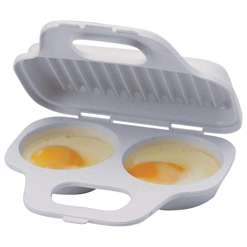 2 Cavity Egg Poacher - Microwave In One Minute - BPA Free - For A Perfect, Quick, Effortless Cooking & Healthy Breakfast