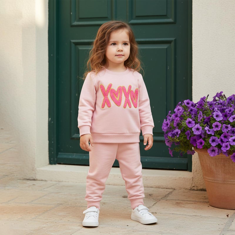 Rourufy Baby Girl Valentines Outfit Infant Sweatshirt Shorts 2pcs Set Girls Long Sleeve Pullover Top Spring Fall Clothes (A Pink, 12-18 Months) - Image 3