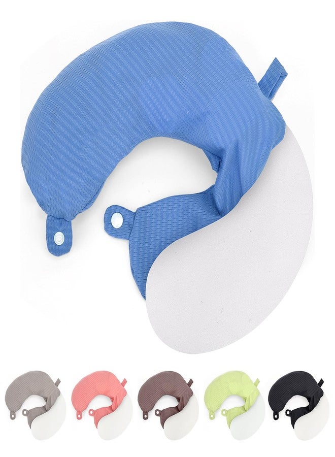 Zebrabox Travel Neck Pillow Cover U Shape Necks Pillows Case Replacement Covers Soft and Smooth Blue (ONLY Pillow Cover, No Filler) - Image 1