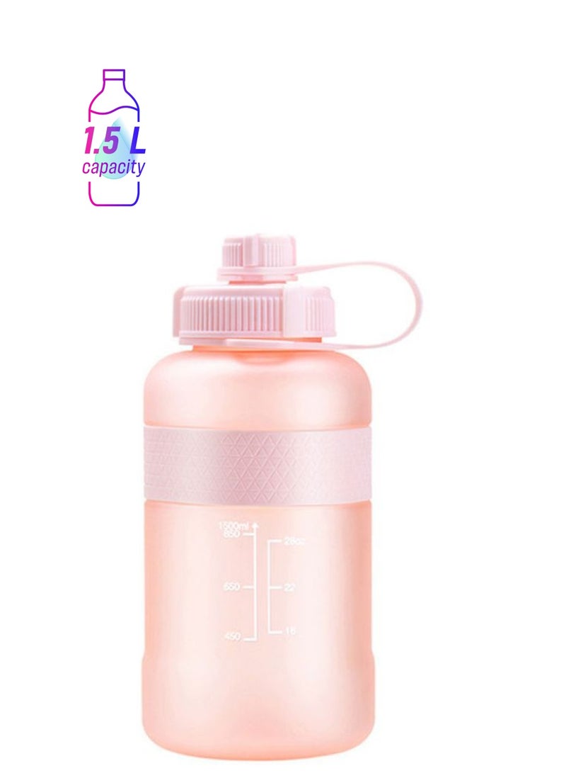 Plastic Water Bottle Pink/White 23.9cm - Image 1