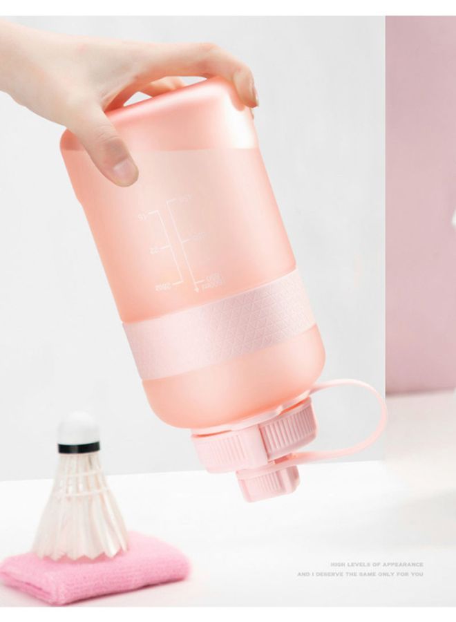 Plastic Water Bottle Pink/White 23.9cm - Image 4