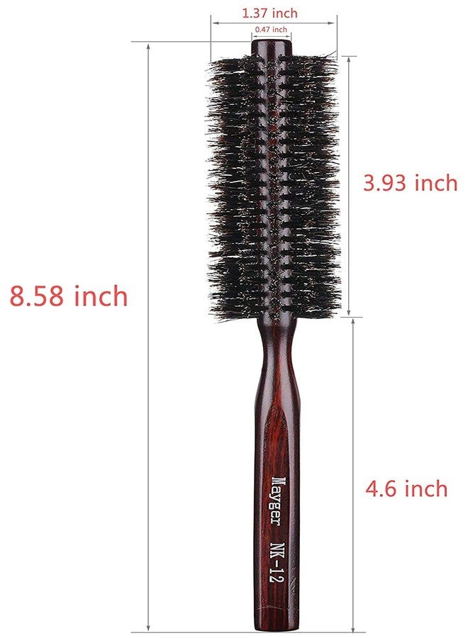 PERFEHAIR Boar Bristle Round Brush-1.3 inch, Pack of 2, Small Round Brushes for Blow Drying Styling Short, Fine, Thin Hair & Beard - Image 3