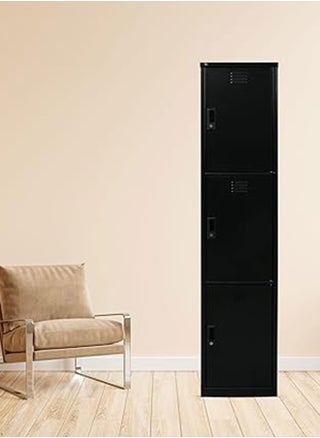 Steel Curved 3 Doors Locker Black 180x38x46.5cm - pzsku/Z215157B7ACBE93A0A9A1Z/45/_/1715801692/f19b29a8-4231-46b1-bf7c-f822fb663239