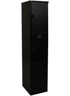 RIGID Steel Curved 3 Doors Locker Black 180x38x46.5cm  - Image 5