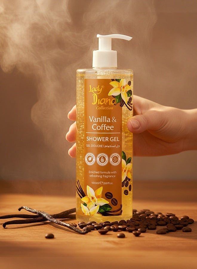 Lady Diana Vanilla & Coffee Shower Gel - 1000ml | Nourishing & Aromatic Body Wash for All Skin Types - Image 5
