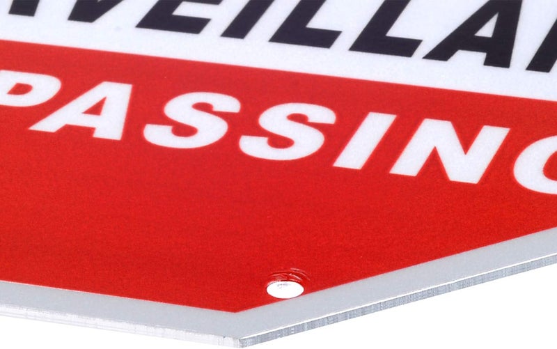 Kichwit Video Surveillance Sign No Trespassing Reflective Metal Sign Octagon Shaped Aluminum Yard Sign with Stakes Measures 118 x 118 - Image 3