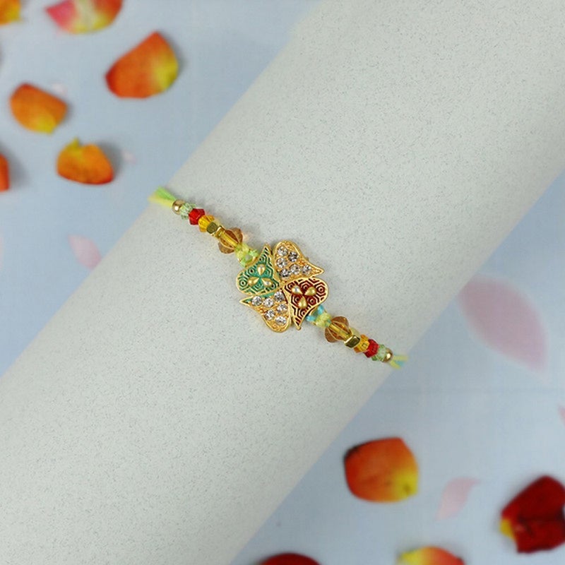 Madhoor Handcrafted Designer Rakhi with Vibrant Color Elegant Design, Premium Thread Rakhi for Brother, Festive Raksha Bandhan Rakhi, 20 cm - Image 2