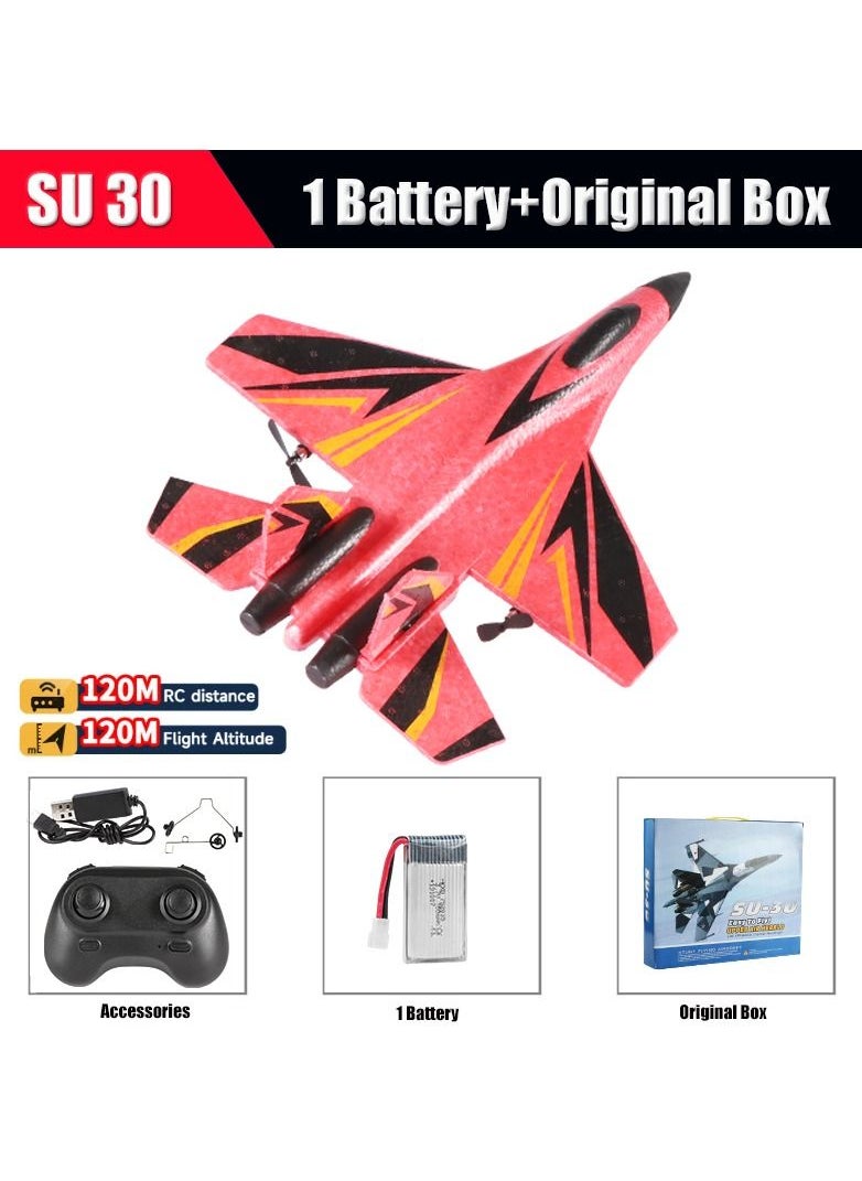 AROAQ SU57 Radio Control Airplane 2.4GHz 2CH RC Plane Built-in Gyro Foam SU30 Electric Remote Control Plane Toys for Children  - Image 1