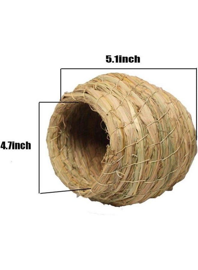 Hamiledyi Bird Nest Grass Bird Hut Outdoor Hanging Birdhouse Canary Nest Chickadee House Wren Nest Fiber Roosting Pocket for Parakeet Parrot Cockatiel Finch - Image 3