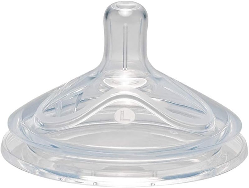 nip First Moments Wide Neck Silicone Teat, Suction Hole Size L: Fast Drinking Flow, Modelled on Mother's Breast, Pack of 1 - Image 1