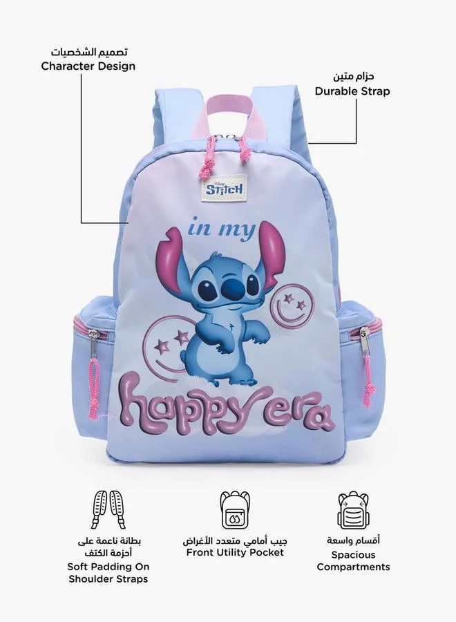 ديزني Stitch Print School Backpack For Girls 13 Years+ With Adjustable Shoulder Straps - 17 Inches - 22x27x27 CM