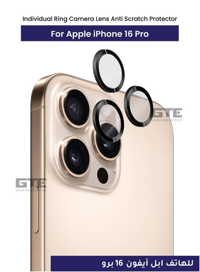 بروماس واقي عدسات الكاميرا الدائرية الفردية المضاد للخدش لهاتف iPhone 16 Pro - شفاف