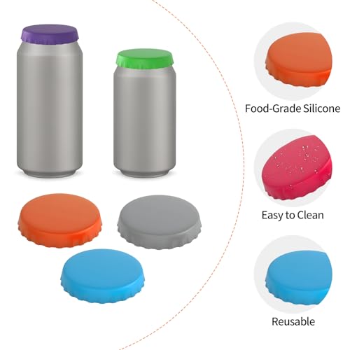 Creztail Soda Can Lids – 6 Pack Reusable Silicone Can Covers, Pop Can Lids Fits Standard Cans, Soda Can Saver, Can Toppers for Soda, Beer, Beverage (Assorted, BPA-Free) - Image 3