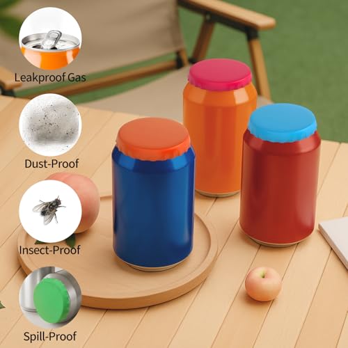 Creztail Soda Can Lids – 6 Pack Reusable Silicone Can Covers, Pop Can Lids Fits Standard Cans, Soda Can Saver, Can Toppers for Soda, Beer, Beverage (Assorted, BPA-Free) - Image 5