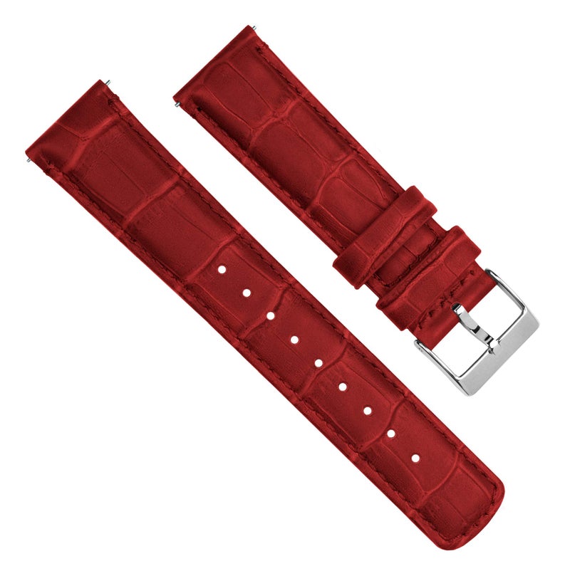 BARTON WATCH BANDS 18mm Crimson Red - Alligator Grain - Quick Release Leather Watch Bands - Image 3