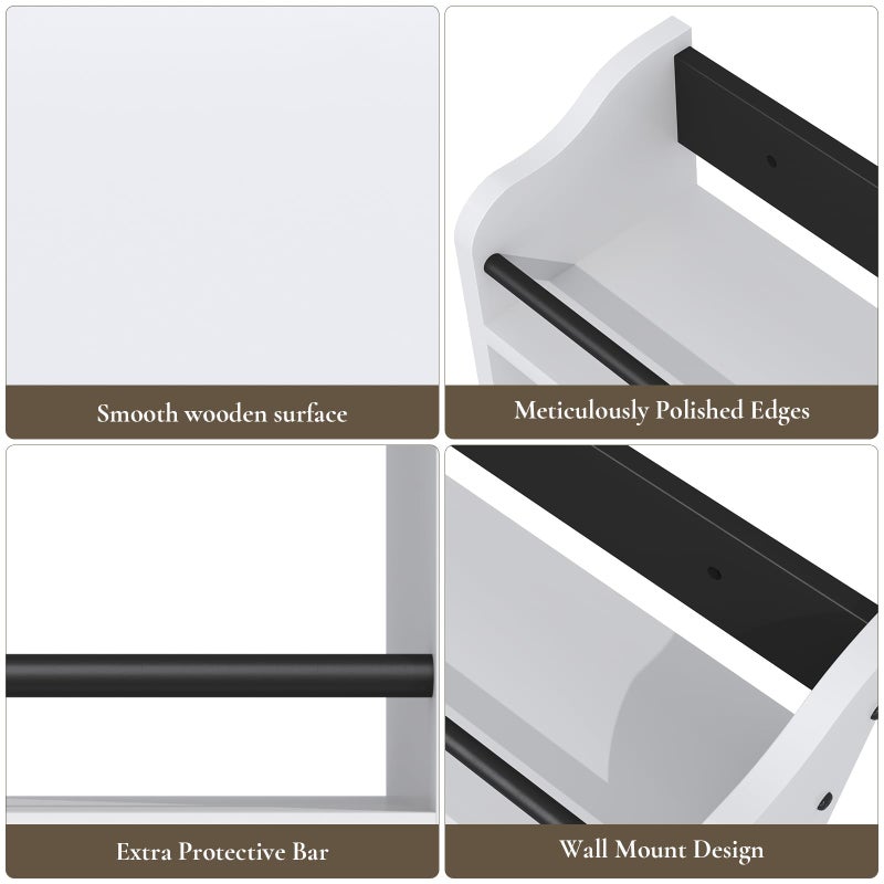 BCOZLUX 3 Tier Wooden Spice Rack, Seasoning Jars Rack Shelf Spice Organizer for Countertop or Wall Mount, Vertical Spice Holder for Kitchen Counter, Cabinet, Pantry, White - Image 4