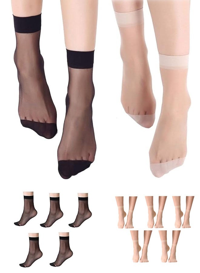 Pairs Women's Nylon Ankle Short Sheer Socks - Image 1