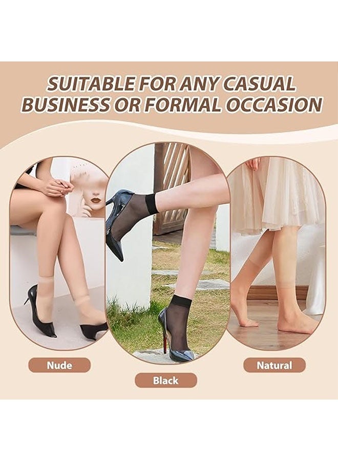 Pairs Women's Nylon Ankle Short Sheer Socks - Image 4