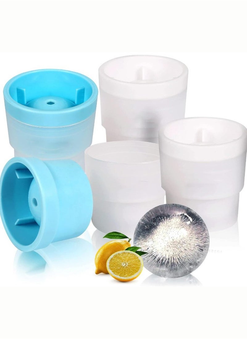 Generic - 4-Piece Big Ice Ball Maker Mold, Round Ice Cube Mold, 2.4 Inch Sphere Ice Cubes for Beverages,Arabic Coffee, Tea, Juice (4, White) - Image 1