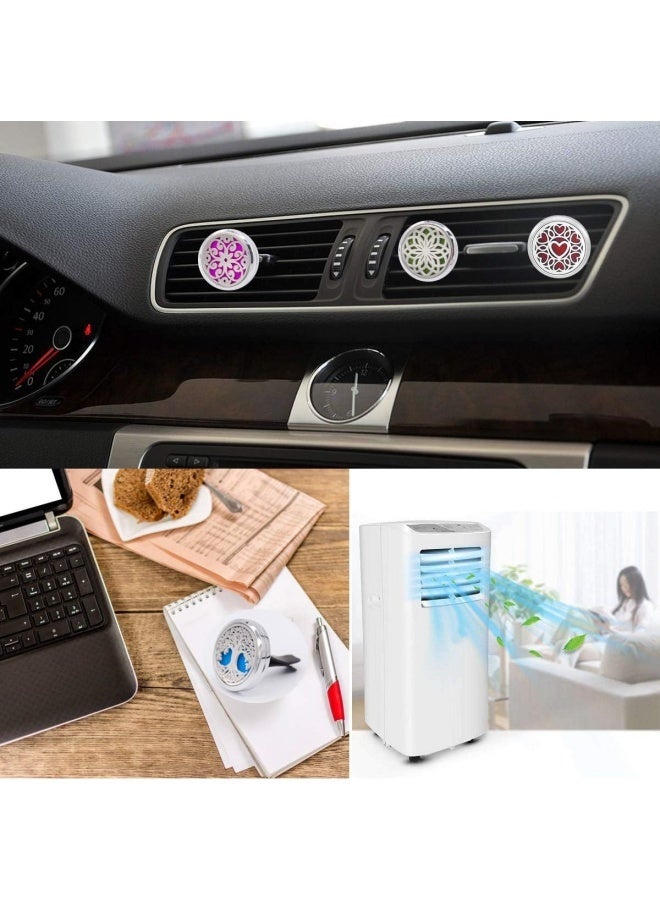 3 PCS Essential Oil Car Diffuser Vent Clip, Car Aromatherapy Diffuser Locket Air Freshener with 30 Refill Pads - Image 3