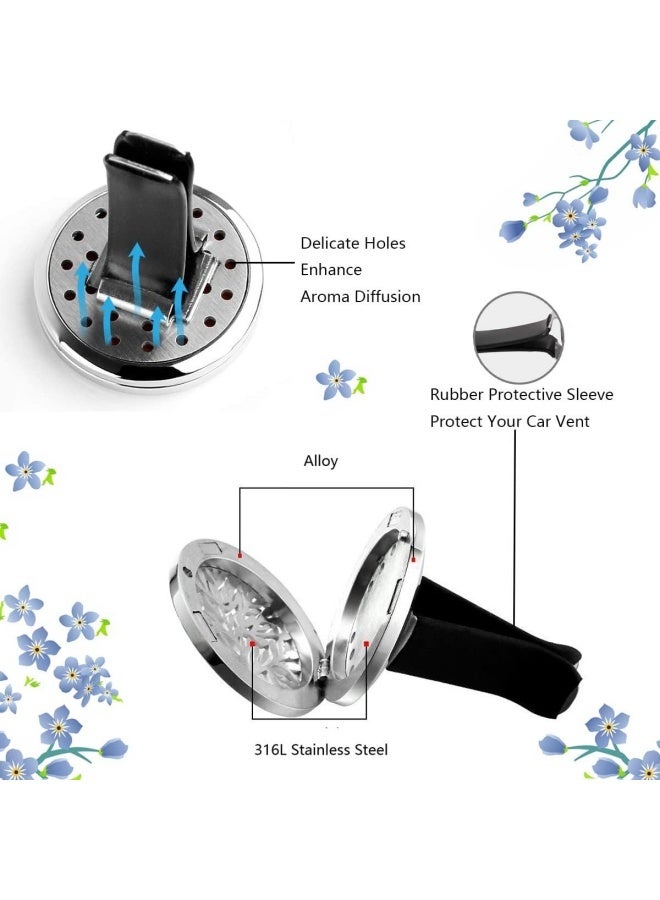 3 PCS Essential Oil Car Diffuser Vent Clip, Car Aromatherapy Diffuser Locket Air Freshener with 30 Refill Pads - Image 2