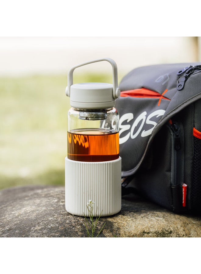 Buydeem Tea Infuser Mug With Separate Tea Compartment, Heat-resistant Portable Glass Cup
