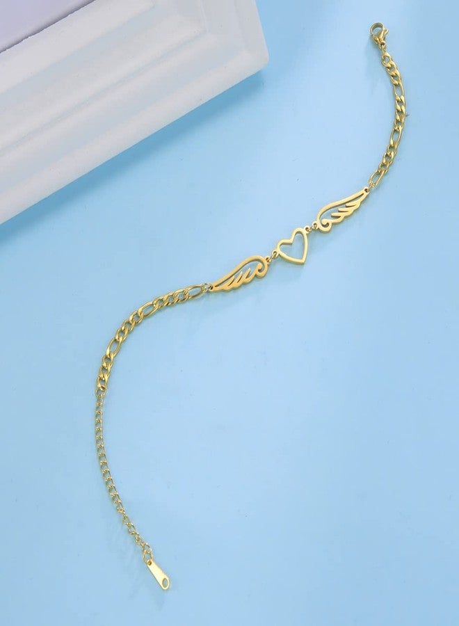 UNIFT Angel Wings Heart Bracelet For Women,Stainless Steel Hollow Out Bracelets,Unique Exquisite Adjustable Jewelry Gifts For Women (gold, Stainless Steel) - Image 5