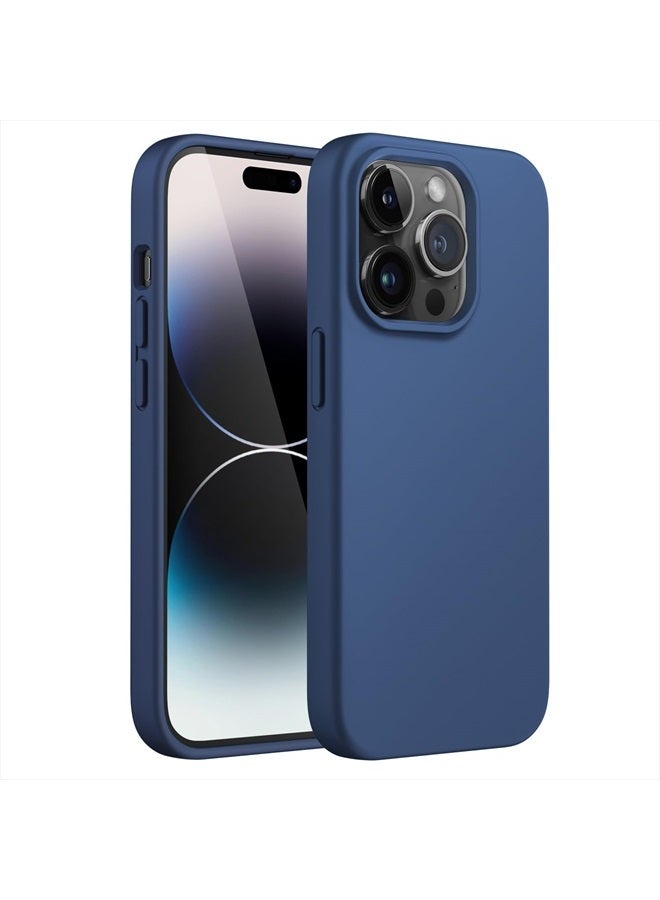 Jetech Silicone Case for iPhone 14 Pro 6.1-Inch, Silky-Soft Touch Full-Body Protective Phone Case, Shockproof Cover with Microfiber Lining (Cobalt Blue) - Image 1