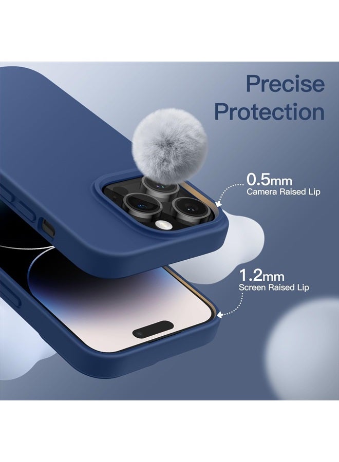 Jetech Silicone Case for iPhone 14 Pro 6.1-Inch, Silky-Soft Touch Full-Body Protective Phone Case, Shockproof Cover with Microfiber Lining (Cobalt Blue) - Image 5