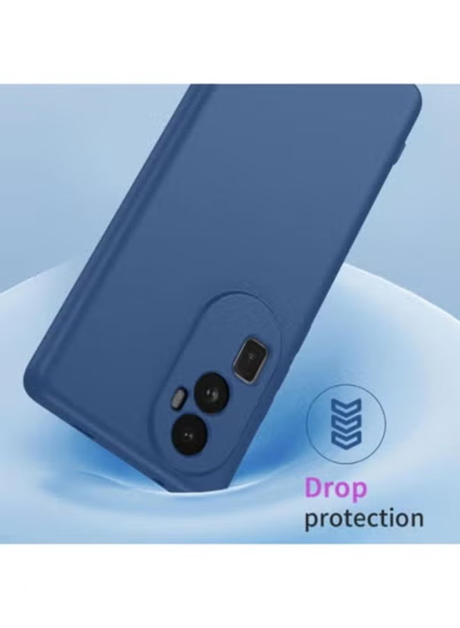 JAJEEK Case for Huawei Nova 12i with Tempered Glass Screen Protector, Shock-Absorbing Soft Silicone TPU Bumper Cover, Protective Shell for 6.7" Display – Blue - Image 4