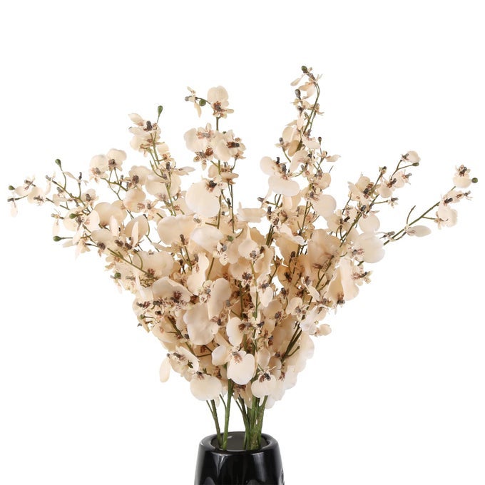 ORCHIDS ARTIFICIAL FLOWERS10 PCS EACH 37 FAKE ORCHID ARTIFICIAL ORCHIDS LONG STEM ARTIFICIAL FLOWERS FAKE SILK FLOWERS FOR INDOOR OUTDOOR WEDDING HOME OFFICE DECORATIONCHAMPAGNE