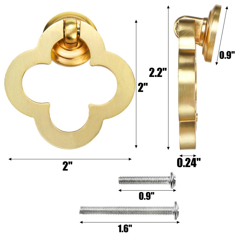 Peohud 12 Pack 55mm Brushed Gold Cabinet Knobs, Zinc Alloy Drawer Knobs with Screws for Kitchen, Cupboard, Dresser, Bathroom, Wardrobe, Closet - Image 2