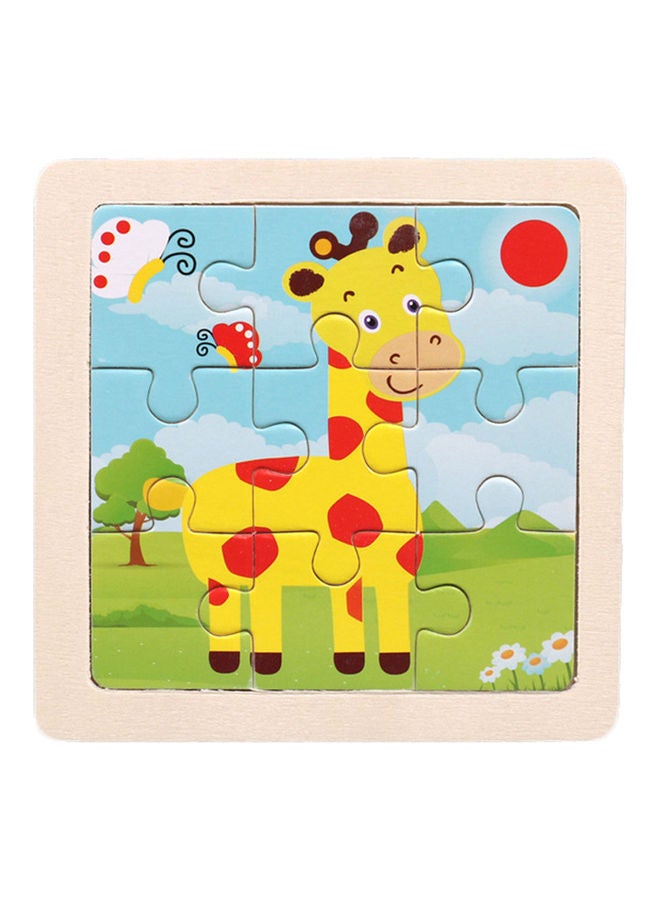 9-Piece Wooden Animal Themed Jigsaw Puzzle