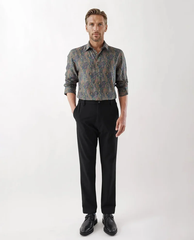 Rare Rabbit Men's Regular Fit Casual Paisley Print Shirt